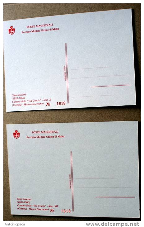 SMOM 2000 - 5  OFFICIAL POSTCARDS ANNO SANTO, GINO SEVERINI PEINTER , VIA CRUCIS NEW - Altri & Non Classificati