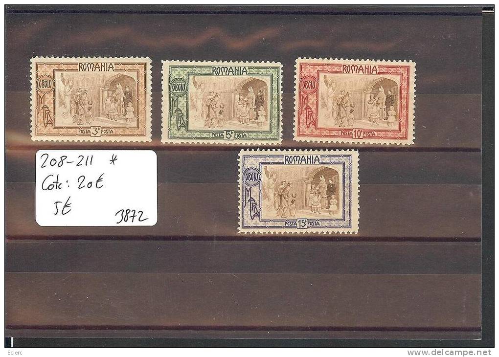 ROUMANIE  - No Michel 208-211 * ( AVEC CHARNIERE )      COTE: 20 € - Unused Stamps
