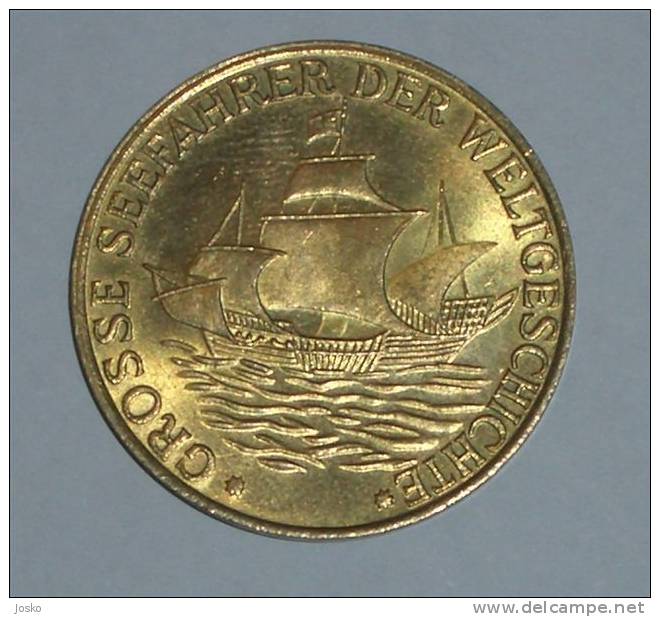 CHRISTOPHER COLUMBUS - Ent. Von America ( Germany  - Beautifull Large Medal Or Token ) Deutschland Sailing Ship - Other & Unclassified