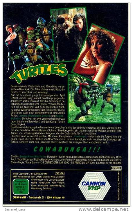 VHS Video  -  Turtles -  Quitschvergnügt Und Springlebendig  -  Orig. Kinofassung Deutsch , Cannon VMP - Sci-Fi, Fantasy