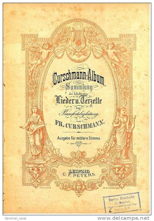 Ca.1890  Notenheft Curschmann Album Sammlung Der Beliebtesten Lieder Und Terzette Mit Pianofortebegleitung - Varia