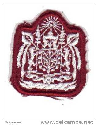 INSIGNE - MILITARIA - ECUSSON TISSU - POLICE THAILANDAISE - ARMOIRIE ROYALE - BLANC SUR FOND ROUGE - HAUTEUR 4 CM - Polizei