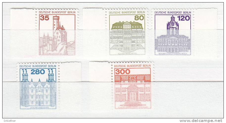 BERLIN 673-677 Mit Rand, Burgen Und Schlösser 1982, Postfrisch - Roller Precancels