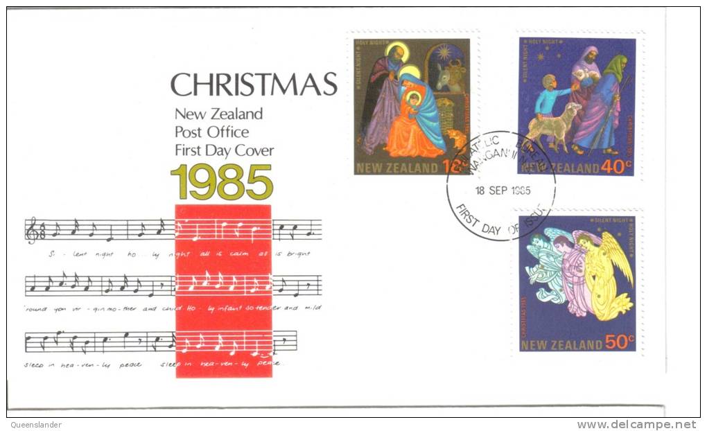 1985 FDC  New Zealand Christmas Issue Set Of 3 Stamps 18th  Sept 1985 Unaddressed Official FDC - FDC