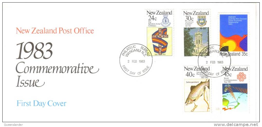 1983 FDC  New Zealand Commemorative Issue  5 Stamps 2nd  Feb 1983 Unaddressed Official FDC - FDC