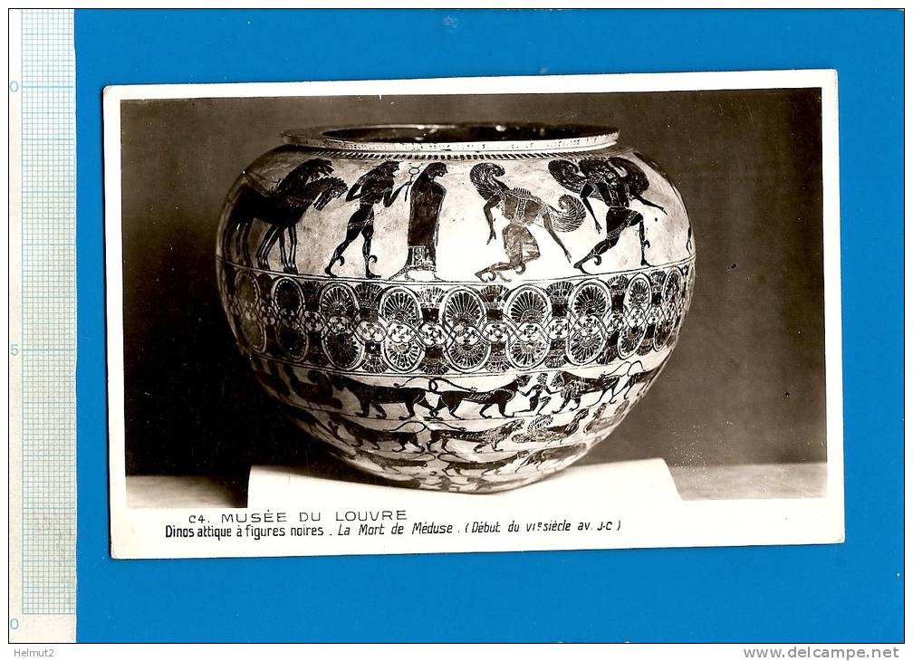 MT551 Paris MUSÉE DU LOUVRE - Dinos Attique à Figures Noires. La Mort De Méduse. Début VI° S. Av. JC (voir Détails Scan) - Objets D'art