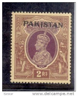 1941 BRITISH INDIA RS2 O/P PAKISTAN KGV1 MINT NEVER HINGED STAMP UMM. - Pakistan