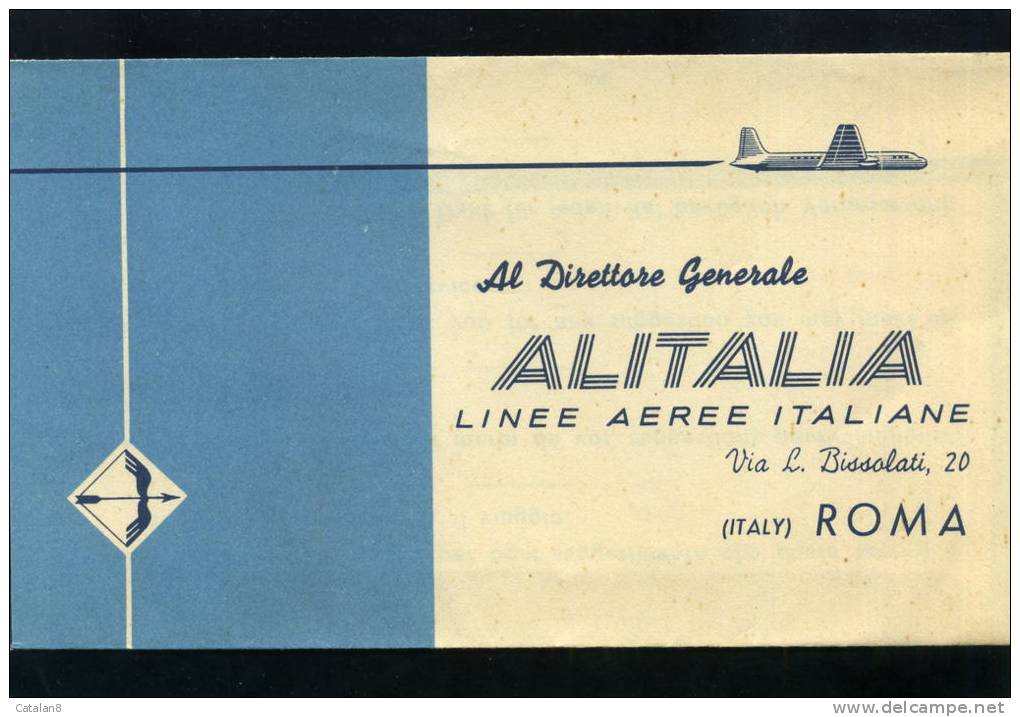 S3525 ALITALIA COUPON PIEGHEVOLE PORTA BIGLIETTO ANNI 50 - Europe