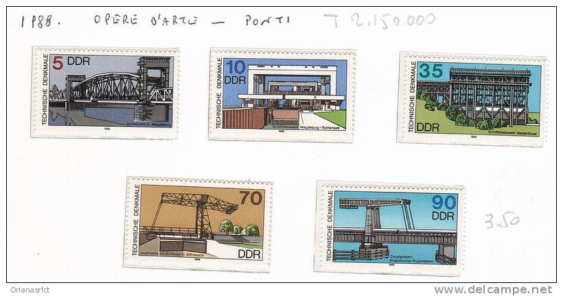 103666) 1988 - Opere D'arte - Ponti - Unused Stamps