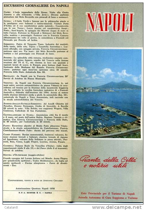 S3530 COUPON PIEGHEVOLE PUBBLICITA´ ANNI 50 NAPOLI PIANTA E NOTIZIE - Europe