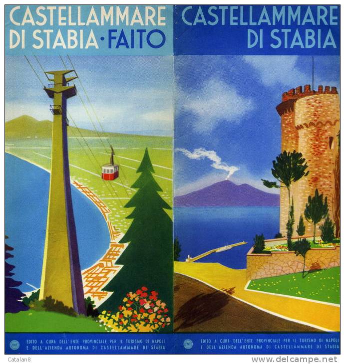 S3531 COUPON PIEGHEVOLE ENTE TURISMO PUBBLICITA´ ANNI 50 CASTELLAMMARE DI STABIA PIANTA E NOTIZIE - Europe