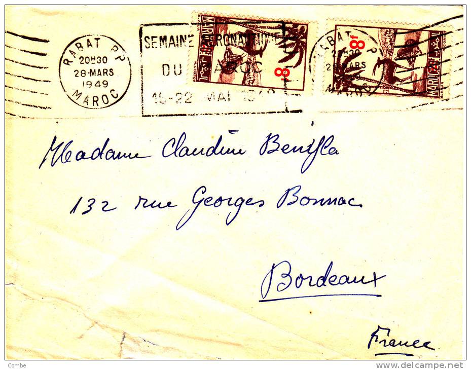 Belle Lettre Maroc, Rabat, 1949, Semaine Aéronautique/1118 - Storia Postale