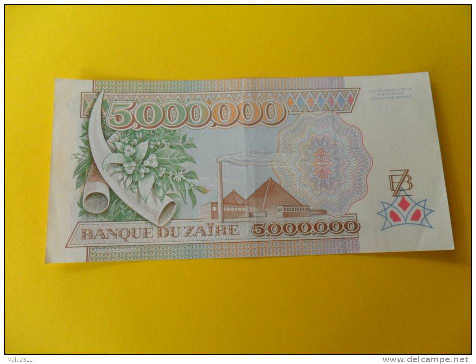 BANQUE DU ZAÏRE /   5.000.000  ZAÏRES  / 1992 /  NEUF - Zaïre