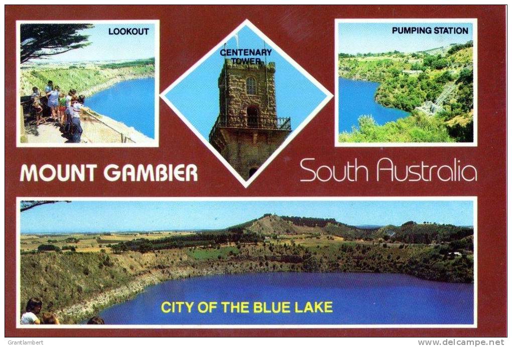 Mount Gambier, South Australia Multiview - Rose Series 1954 Posted From Mt Gambier 1984 No Stamp - Autres & Non Classés