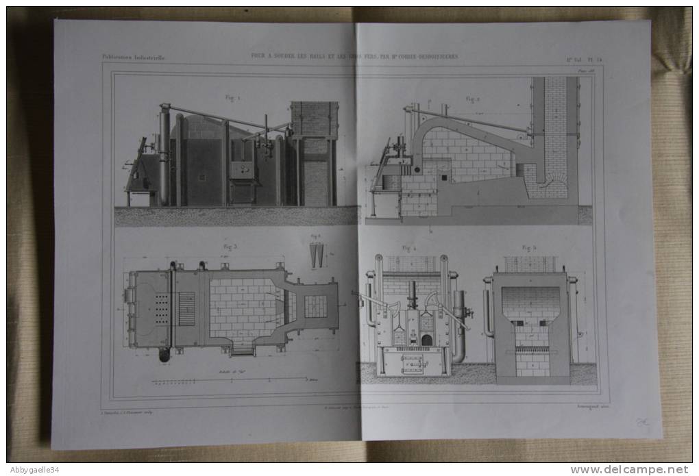 FOUR A SOUDER LES RAILS Et GROS FER Par Mr CORBIN-DESBOISSIERES Plan Technique - Maschinen