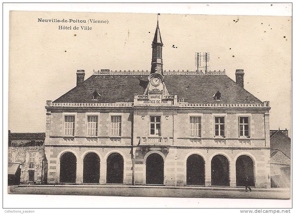 Cp , 86 , Neuville De Poitou , Hôtel De Ville , écrite 1922 - Neuville En Poitou