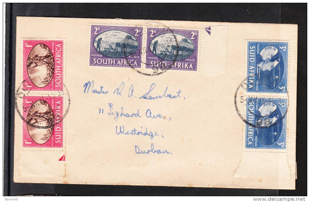 Africa Sud   -   Lettera  Del  1947 Da Windhoek  A  Durban. Tre Coppie " Royal Visit " - Lettres & Documents