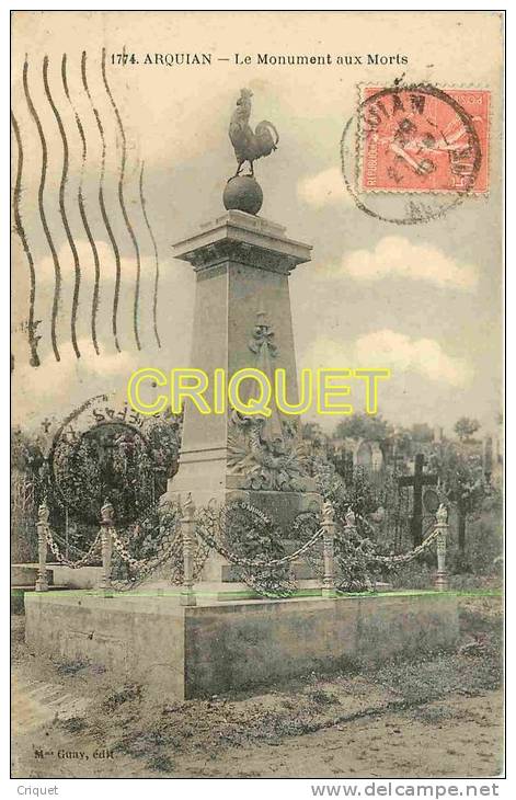 Cpa 58 Arquian, Le Monument Aux Morts - Autres & Non Classés