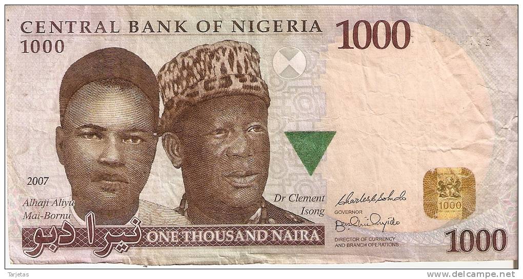BILLETE DE NIGERIA DE 1000 NAIRA DEL AÑO 2007 (BANKNOTE-BANK NOTE) - Nigeria