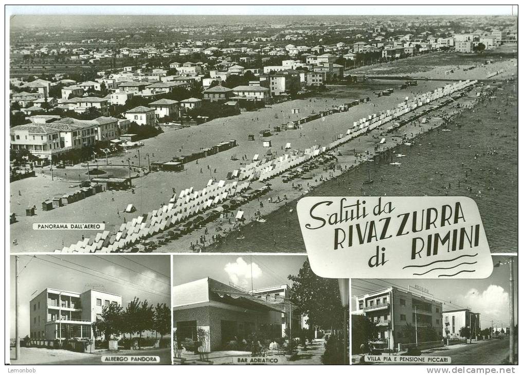 Italy, Saluti Da Rivazzurra Di Rimini, 1958 Used Real Photo Postcard [P9561] - Rimini