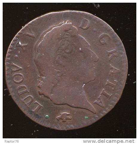 France  LOUIS XV  1/2 Sol 1771 D  Vieille Tête DOUBLE FRAPPE Pièce Monnaie - 1715-1774 Louis  XV The Well-Beloved