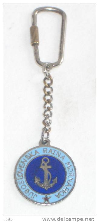 YUGOSLAVIA NAVY ( JNA - Jugoslavian People's Army ) - Vintage Enamel Key Chain * Key Ring Keyring Porte-clés Porte-clé - Marinera