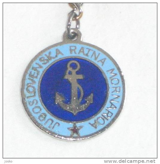 YUGOSLAVIA NAVY ( JNA - Jugoslavian People's Army ) - Vintage Enamel Key Chain * Key Ring Keyring Porte-clés Porte-clé - Marine