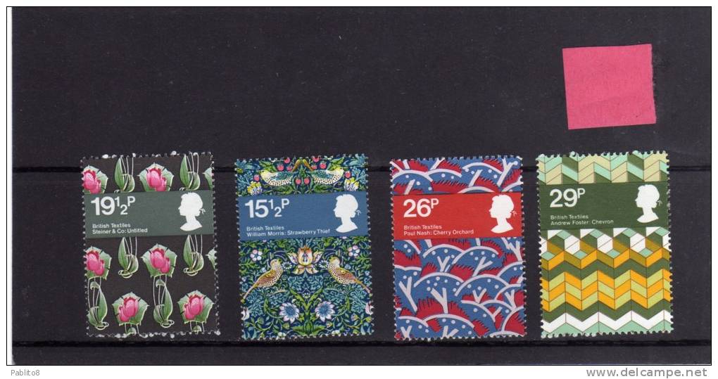 GREAT BRITAIN - GRAN BRETAGNA 1982 TEXTILES DISEGNS - DISEGNI TESSILI  MNH - Unused Stamps