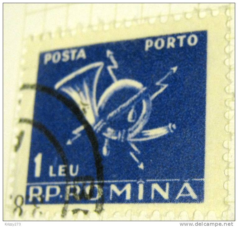 Romania 1957 Postage Due 1L - Used - Strafport