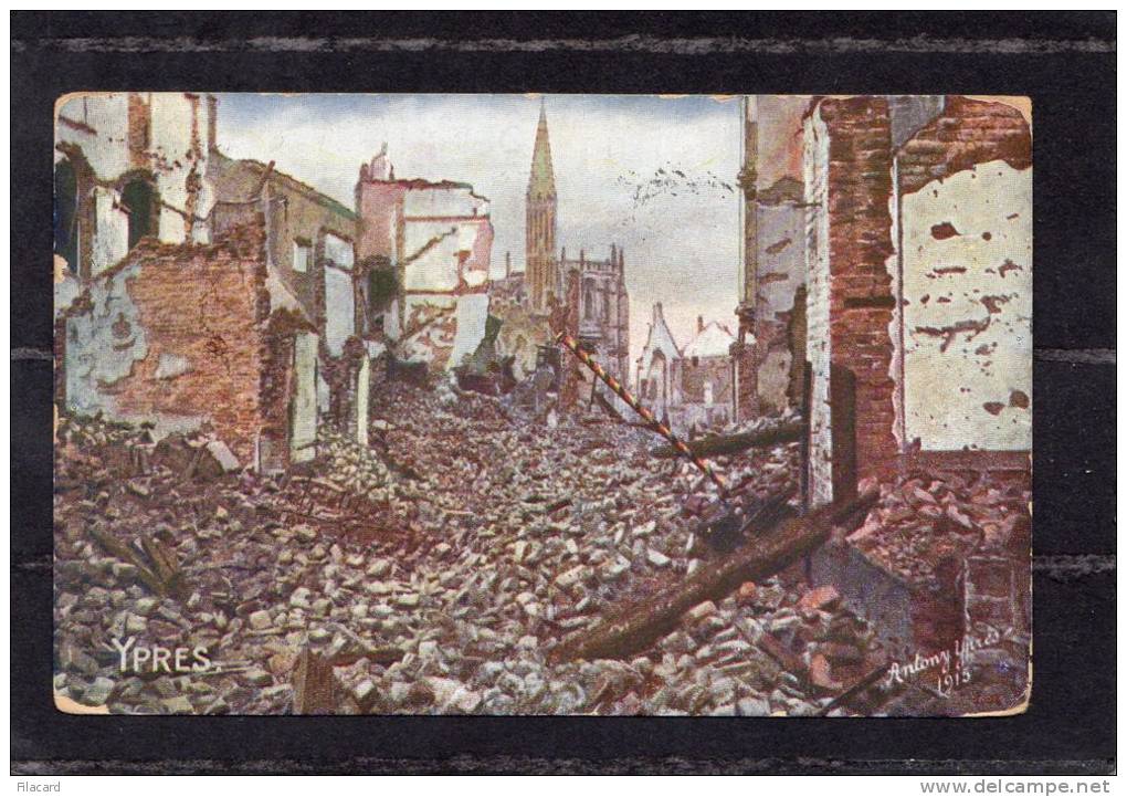 29101      Belgio,  Ypres,  La  Rue  Des  Chiens,  VG  1920 - Ieper