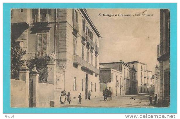 SAN GIORGIO A CREMANO VILLA PALAZZI CARTOLINA FORMATO PICCOLO VIAGGIATA NEL 1930 - San Giorgio