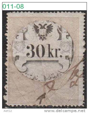 HUNGARY, 1858, Austrian Revenue Stamp, Used In Hungary ; CPRSH. 39 - Fiscaux