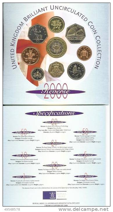 Gran Bretagna - Serie Completa 9 Monete FDC 2000 - - Mint Sets & Proof Sets