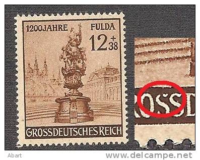 Deutsches Reich Michel Nr. 886 Mit Plattenfehler II - Postfrisch - Plaatfouten & Curiosa