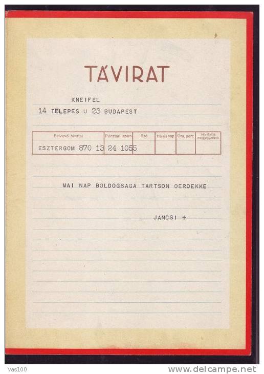 TELEGRAMME, HUNGARY - Télégraphes