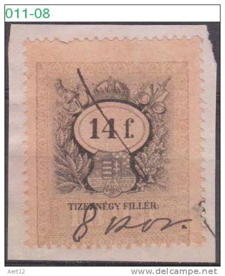 HUNGARY, 1898, Revenue Stamp, CPRSH. 308 - Fiscale Zegels