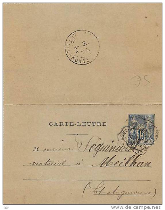 CARTE LETTRE 15 CENTIMES. - Kaartbrieven