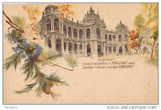 AK UNGARN HUNGARY BUDAPEST EXPOSITION " RENEISANCE"   LITHO KARTE OLD POSTCARD VOR 1904 - Ungarn