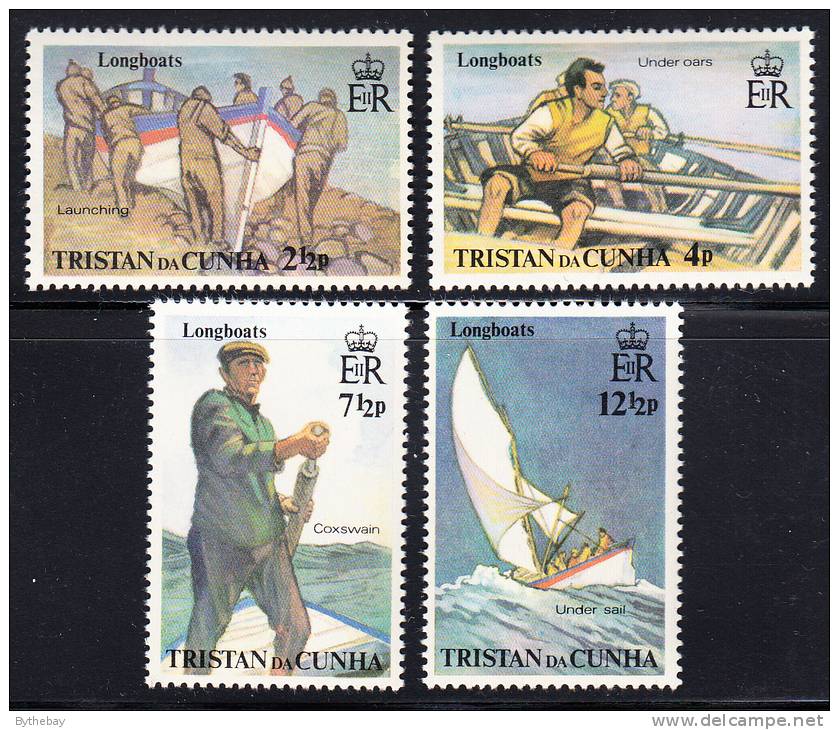 Tristan Da Cunha MNH Scott #174-#177 Longboats - Tristan Da Cunha