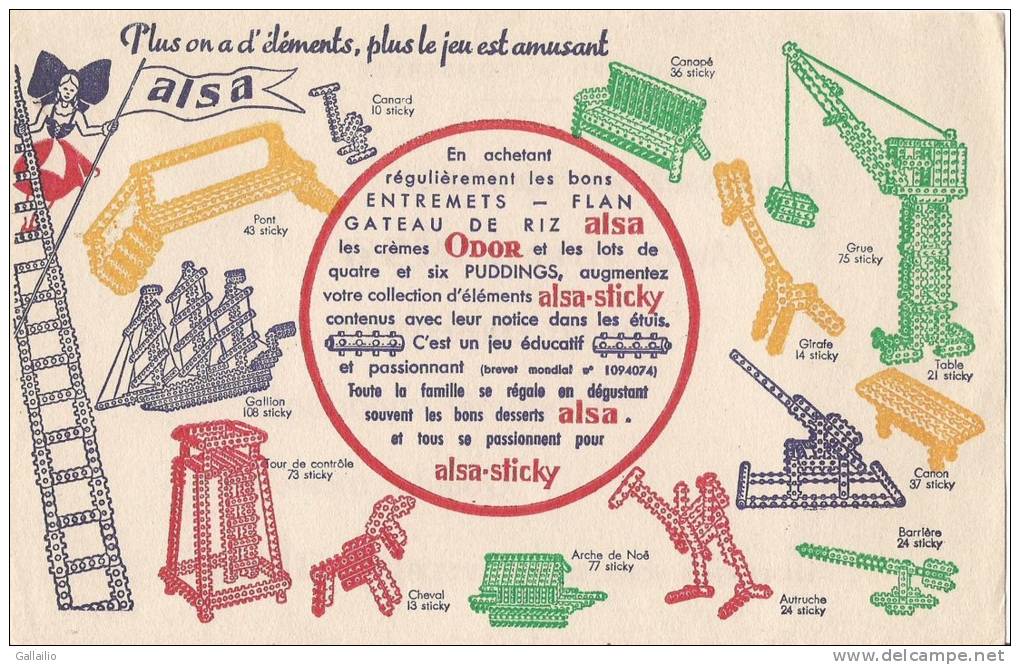 ALSA  PLUS ON A D'ELEMENTS PLUS LE JEU EST AMUSANT BUVARD IMPRIME DES 2 COTES - Milchprodukte