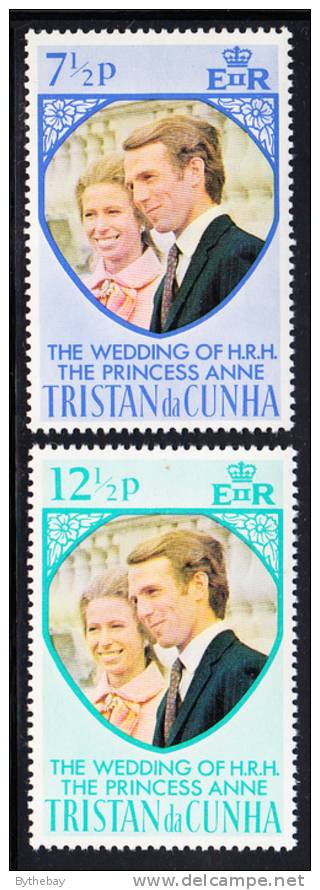 Tristan Da Cunha MNH Scott #189-#190 Princess Anne's Wedding - Tristan Da Cunha