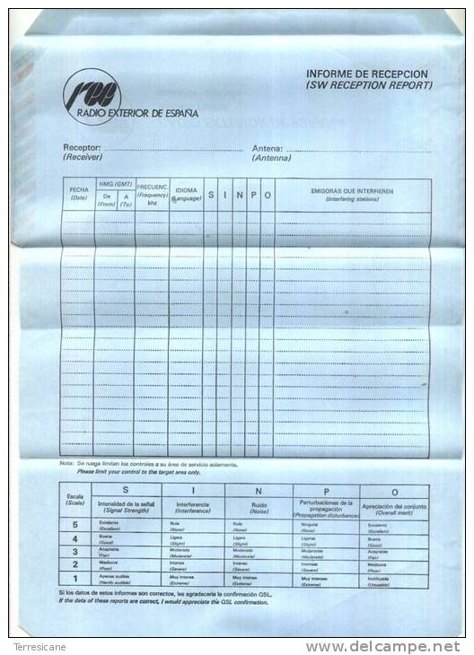 X Radio Exterior De Espana Madrid Informe De Recepcion Sw Reception Report - Other & Unclassified