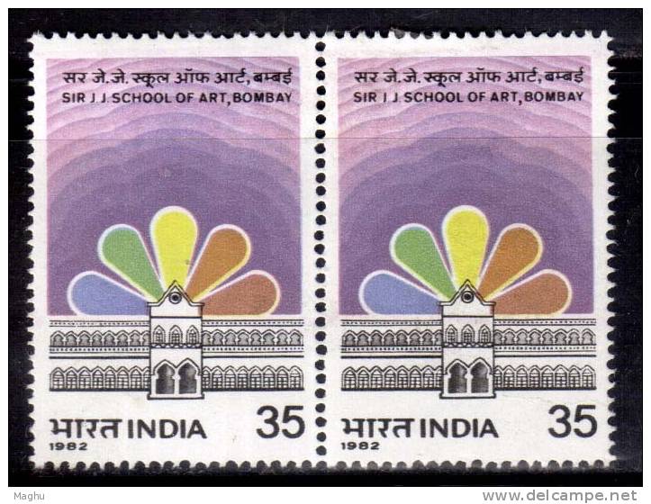 India MH Pair 1982, J.J.School Of Art., - Neufs