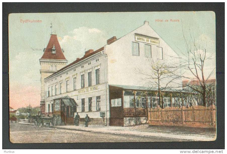 LITHUANIA  , EAST PRUSSIA,  EYDTKUHNEN, MARIENHORT,  Hotel De Russie , AUTOMOBILE ,  OLD POSTCARD - Lithuania