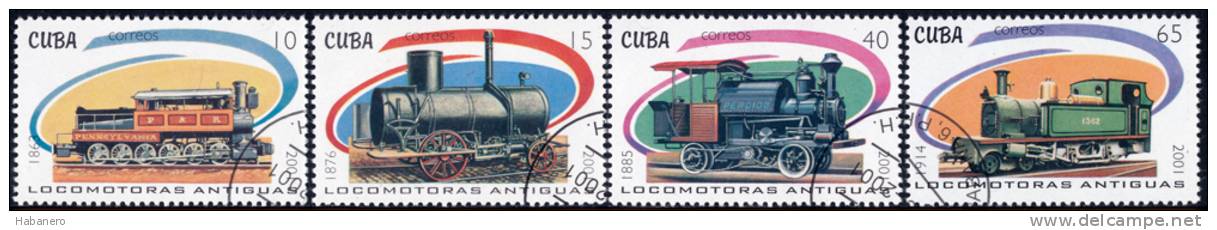 2001 - Mi 4388-4391 - OLD LOCOMOTIVES - Used Stamps