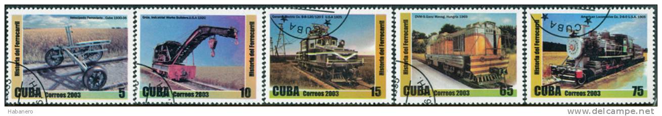 2003 - Mi 4532-4536 - OLD LOCOMOTIVES - Used Stamps
