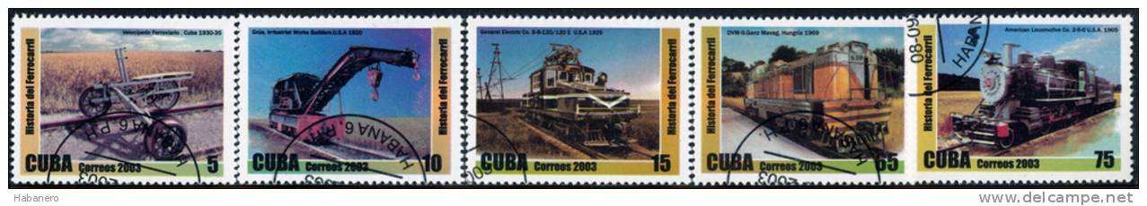 2003 - Mi 4532-4536 - OLD LOCOMOTIVES - Used Stamps
