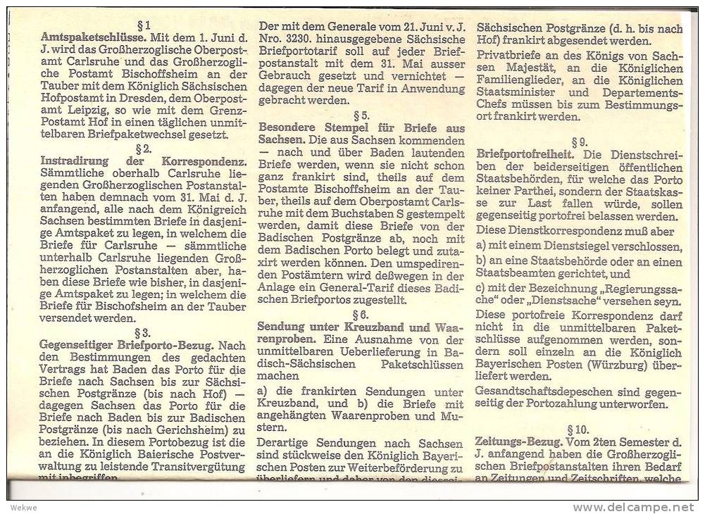 Baden Korrespondenzaustausch Mit Sachsen. Stempel Und  Taxierungen - Filatelie En Postgeschiedenis