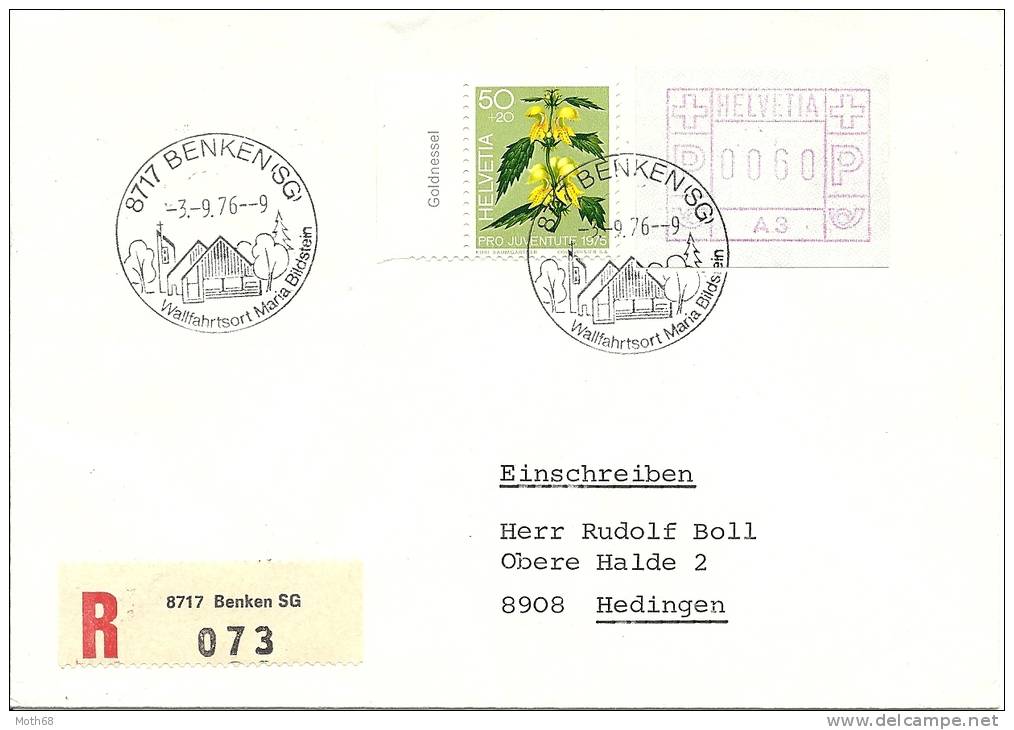 ATM A3 Auf Brief Von Benken Nach Hedingen KW120 - Automatic Stamps