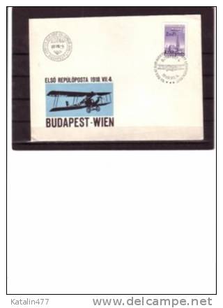 1968. Hungary, 50th Anniversary Of Airmail Service Between Budapest-Wien  FDC - FDC